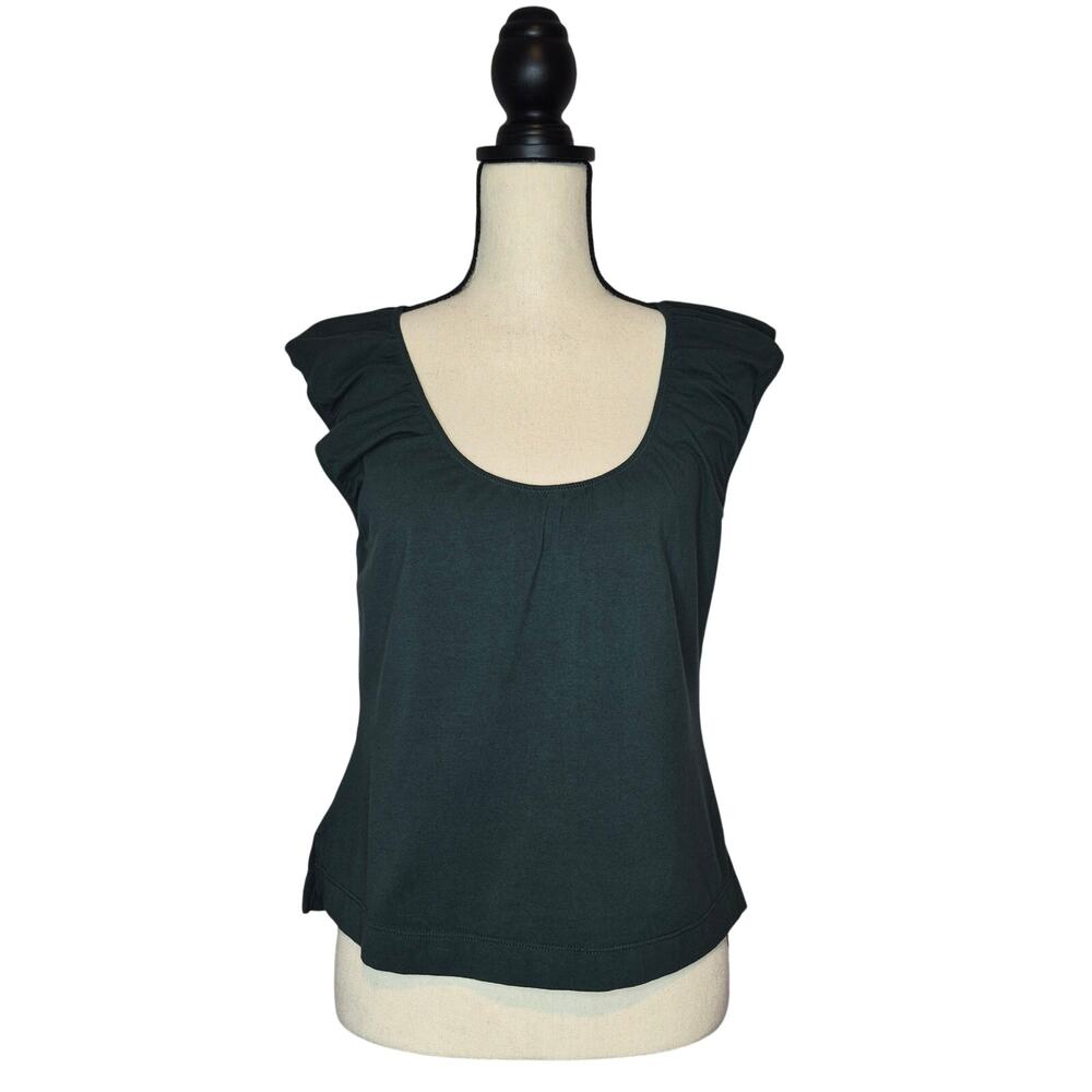 Free People Intimately top green cap sleeve scoop neckline body hugging size L